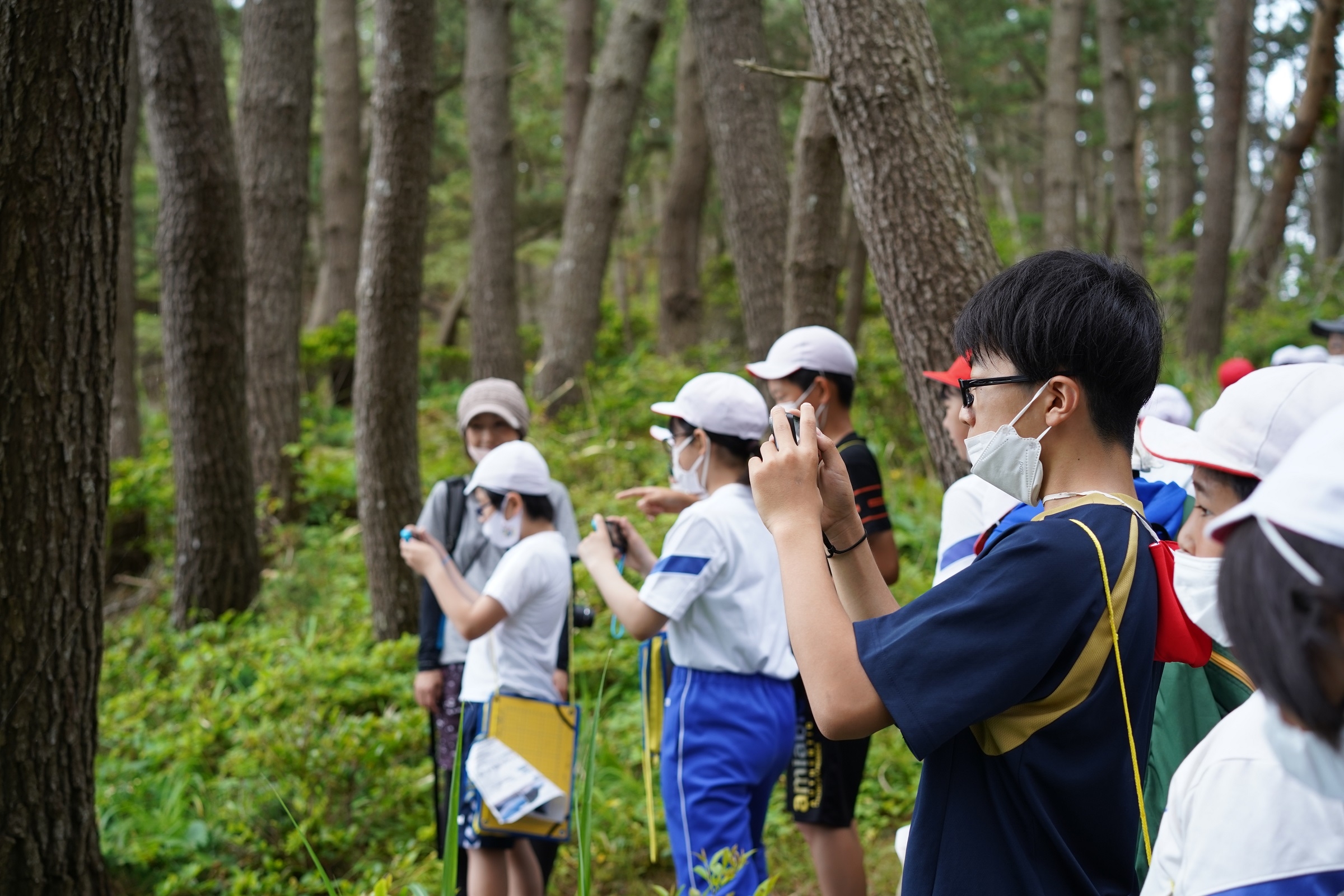 広田小学校トレイル体験で綺麗な景色のシャッターチャンス