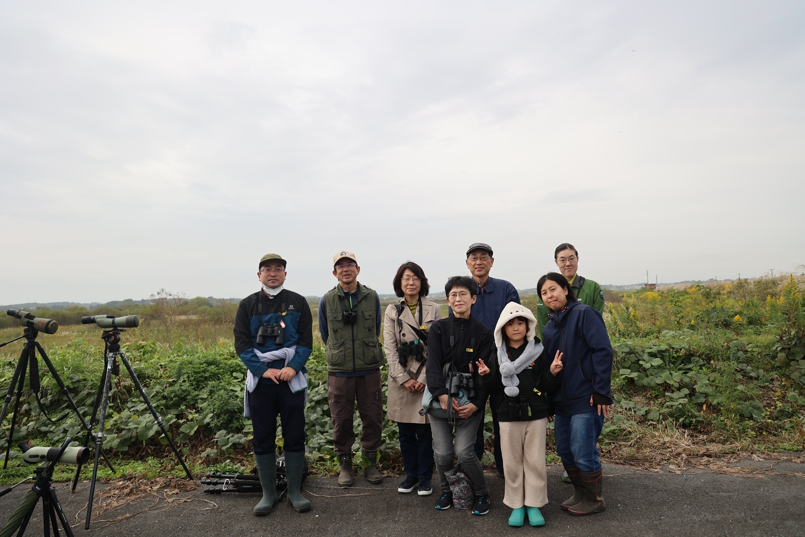 ラムサール条約湿地登録20周年蕪栗沼観察会記念撮影