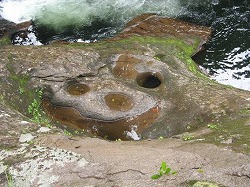 <小又峡の「笑う甌穴」です>